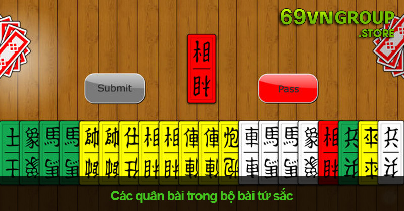 Các quân bài trong bộ bài Tứ sắc